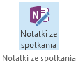 Zrzut ekranu: ikona notatek ze spotkania na wstążce wezwania na spotkanie