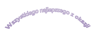 Przykład obiektu WordArt z zakrzywionym napisem „Happy Birthday”.