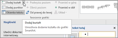 Dodawanie kształtu do grafiki SmartArt