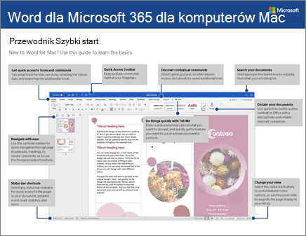 Przewodnik Szybki start dla programu Word 2016 dla komputerów Mac