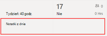 Lokalizacja notatek dnia w harmonogramie zmian