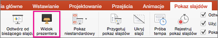 Widok prezentera na karcie Pokaz slajdów