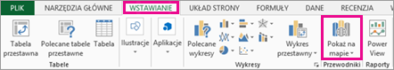 Przycisk Mapa na karcie Wstawianie