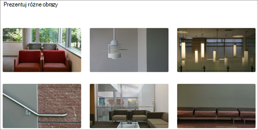 Składnik Web Part galerii obrazów dla witryny do komunikacji programu SharePoint z projektem Prezentacja