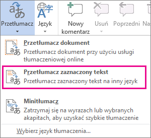 Przetłumacz zaznaczony tekst