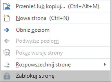 Wybierz pozycję Zablokuj stronę.