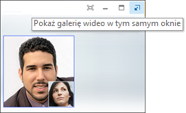 Zrzut ekranu: polecenie Pokaż galerię wideo w tym samym oknie