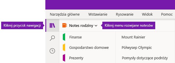 Rozszerzenie listy notesów w programie OneNote dla systemu Windows 10