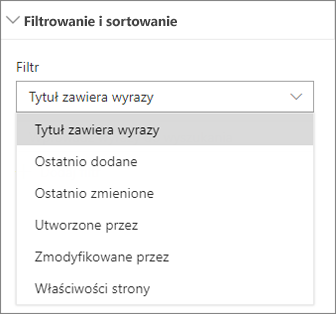 Filtr wiadomości i sortowanie