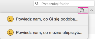 Kliknięcie odpowiedniej opcji w celu przekazania opinii.