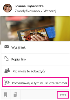 Kliknij, aby otworzyć usługę Yammer