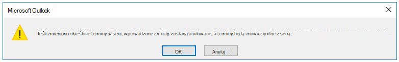 Okno dialogowe z wyjaśnieniem, co dzieje się z określonymi terminami.