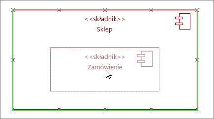 Store subsystem shape with Order component dragged on it