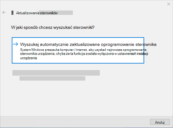 Automatycznie wyszukaj zaktualizowane oprogramowanie sterownika w celu zaktualizowania sterownika audio