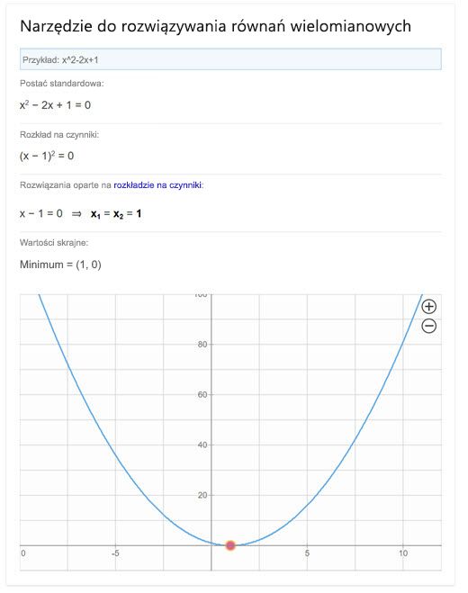 Narzędzie do rozwiązywania równań wielomianowych w usłudze Bing