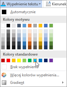 Wybieranie koloru wypełnienia tekstu