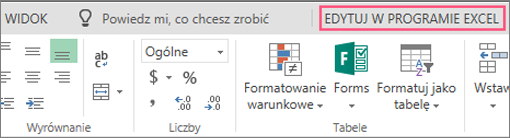 Przycisk edytowania w programie Excel