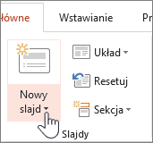 Przycisk Nowy slajd