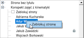 Kliknij prawym przyciskiem myszy imię i nazwisko ucznia.