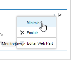 Clique na seta para baixo das configurações e clique em Minimizar