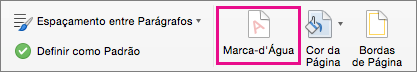 A opção de Marca D'água é realçada na guia Design.