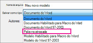 Salvar documento como modelo