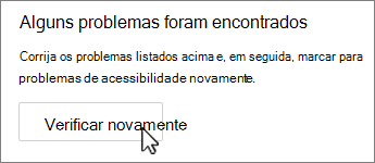 Botão Verificar novamente do Outlook