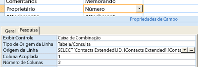 Usando uma tabela ou consulta como fonte de dados para um campo de pesquisa