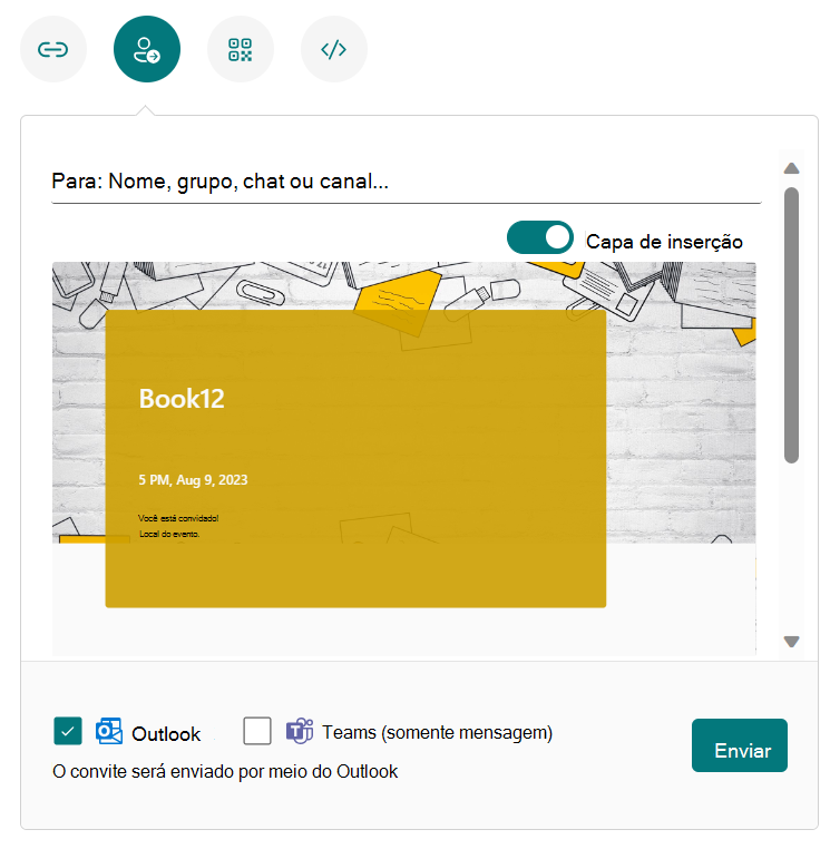 Enviar para o Teams ou Outlook