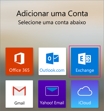 Adicionar uma conta do Exchange