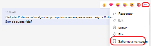 Mensagem de salvar chat