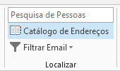 O Catálogo de Endereços fica à direita da guia Página Inicial.