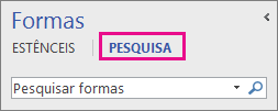 Pesquisar formas clicando em Pesquisar na janela Formas