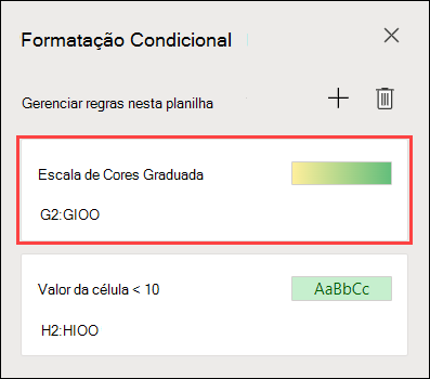 Formatação de duas escalas de cores