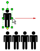 A forma Pessoas exibe até quatro pessoas se alongada horizontalmente