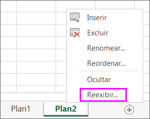 Clique com o botão direito do mouse em qualquer guia da planilha para verificar se há planilhas ocultas.