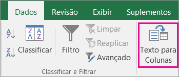 Escolha Dados > Texto em Colunas.