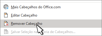 Botão remover cabeçalho