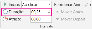 Definir a velocidade do efeito de animação