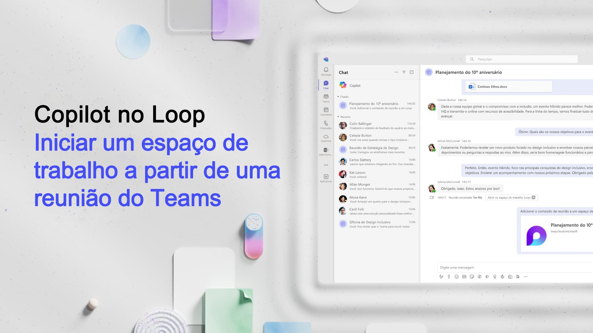 Vídeo: Iniciar um espaço de trabalho a partir de uma reunião do Teams