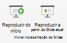 Reproduza sua apresentação de slides desde o início ou do slide atual.