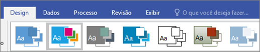 Faixa de opções do Visio Temas