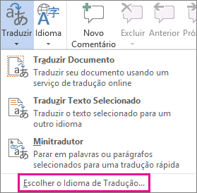 Escolher o idioma da tradução