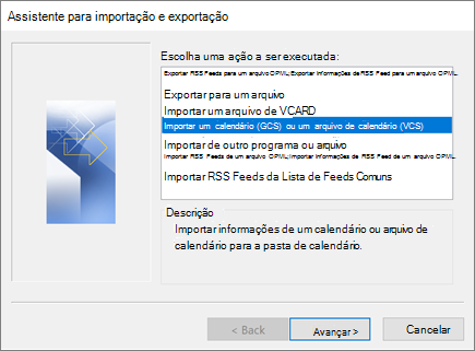 Importar calendário no Outlook