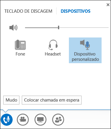 Mude o seu dispositivo de áudio no Lync