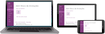 O OneNote funciona em diversos dispositivos