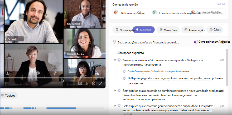 Uma imagem da Recapitulação Inteligente da Reunião