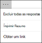 Opção Mais opções no Microsoft Forms