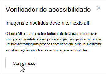 Painel de Acessibilidade do Outlook