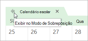 Clique na seta Exibir no Modo de Sobreposição